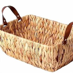 Cesta de Almacenamiento Multifuncional de Bambú Ecológica Personalizada con Asas de Madera, Diseño Simple, Rectangular, para Sala de Estar, Cocina, Individual - Product Image 5