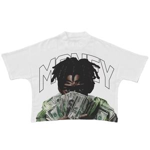 T-shirt court à épaules tombantes coupe ample, sérigraphié, côtelé, épais, délavé, vintage, avec motif graphique, effet délavé à l'acide pour homme - Product Image 3