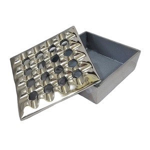 <b>Vintage</b> Silver Shiny Aluminium Customize <b>Ashtray</b> Metal Nickle Plated Portable <b>Ashtray</b> Cigar <b>Ashtrays</b> for Home and Bar - Product Image 3