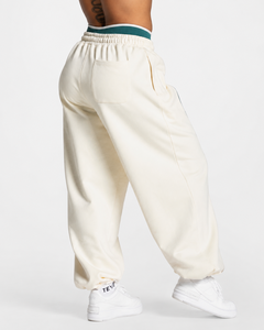 Pantalon de jogging surdimensionné pour homme en molleton de coton de qualité supérieure, avec ligne contrastante personnalisée et poches arrière, coupe large - Product Image 2