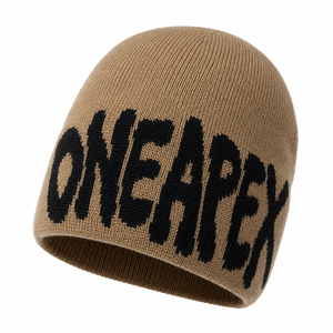 Tan Brown Black Knit Beanie Hat Graphic <b>Winter</b> <b>Cap</b> Unisex Streetwear Fashion Headwear Custom Wholesale OEM Factory Make - Product Image 6