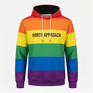 Sudadera con Capucha Rainbow de North Approach para Hombre, Sudadera Informal con Capucha, Bolsillo Delantero, Impresión Digital, Corte Regular, Ropa de Invierno, 100% Algodón - Product Image 1