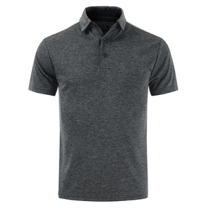 Polo à manches courtes pour homme, couleur unie, tissu tricoté décontracté, design boutonné, coupe classique - Product Image 4