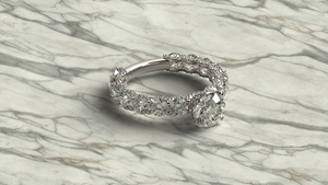 Graduated Round <b>Diamond</b> <b>Ring</b> 18K Gold Plated Shared Prong Eternity Band Engagement <b>Ring</b> Band Fine Jewelry Gift for Women - Product Image 3