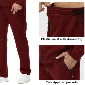 Low MOQ Men's <b>Hooded</b> Tracksuit 2 Piece Full <b>Zip</b> Solid Color Casual Sweatshirt And Pants Set Breathable Regular Fit Autumn Wear - Product Image 5
