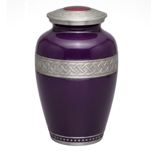 Urnes funéraires pour adultes en alliage d'argent gravé, nouveau design, couleur violette, finition personnalisable, urne funéraire en aluminium pour cendres humaines - Product Image 1