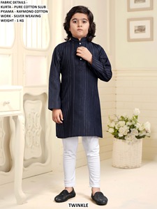 Ensemble Kurta Traditionnel Bandhani Little Maharaja en Coton Séchage Rapide Coupe Classique Longueur Ras du Sol pour Garçons – Idéal Mariages, Diwali, Fêtes, Toutes Saisons - Product Image 2