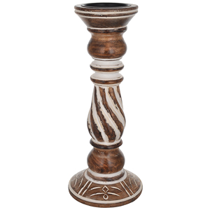 Rustic Mango Wood Pillar <b>Candle</b> Holder Handcrafted Antique <b>Candle</b> Stand <b>Stick</b> for Farmhouse Living Room Table Decoration Pillar - Product Image 1