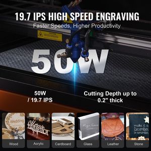 Macchina per Incisione Laser CO2 50W, Area di Lavoro 12 X 20, 19.7 IPS, Sistema di Assistenza Aria a 2 Vie, Controllo Ruida, Compatibile con LightBurn e CorelD 80W - Product Image 3