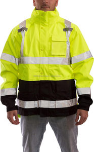 Custom High Hi Vis Visibility Reflective Winter Safety Bomber Jacket Reflective Safety Clothing - Product Image 3