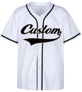 Ropa Deportiva de alta calidad, ropa deportiva personalizada a rayas, apliques bordados, botón abajo, camiseta de béisbol auténtica, camisetas de poliéster en blanco para equipo - Product Image 1