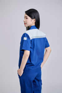 Ensemble de vêtements de travail haute visibilité pour hommes FMF - Tissu TC respirant, durable, infroissable et lavable, bleu-gris, manches courtes - Product Image 6