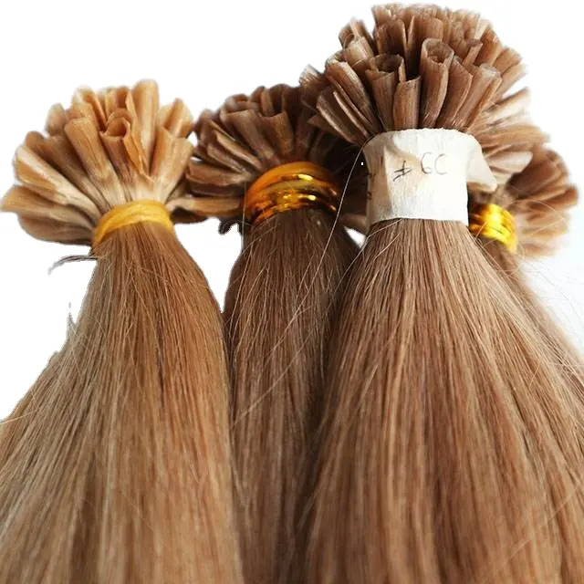 En kaliteli ön gümrüklü İtalyan sıcak Keratin sopa Strand ucu saç tırnak U ucu kahverengi sarışın Ombre Balayage renk saç uzatma