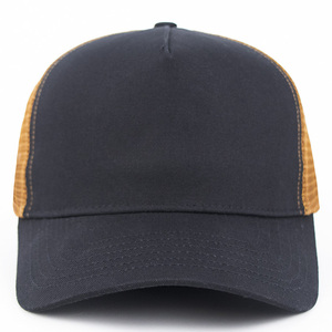 Customized High Quality Structured 5 Panel Blank <b>Hats</b> Mesh Trucker <b>Hat</b> Blank Black Curved Brim Trucker <b>Hat</b> Men - Product Image 4