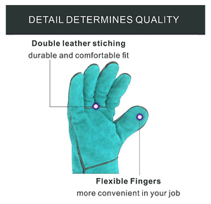 Gants de protection pour soudeurs en cuir double couture, les plus vendus, en cuir de qualité supérieure, mitaines de soudage - Product Image 2