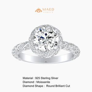 Bague en argent sterling 925 avec moissanite taille brillant, élégante, pour mariée, bijou de promesse, pour femme, usage quotidien, cadeau, USA Shine Wedding - Product Image 6