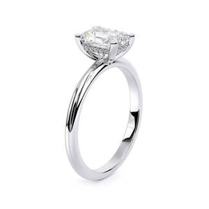 Anillo de Compromiso Solitario de Diamante Cultivado en Laboratorio con Corte Radiante de Oro Sólido de 14K, Chapado en Rodio Vintage, Certificado IGI, Rectangular - Product Image 5