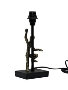 Base de Lámpara de Mesa con Figura de Hombre Escalando en Bronce Antiguo - Lámpara de Escritorio Escultural Metálica Industrial - Lámpara Decorativa Moderna Art Deco - Product Image 4