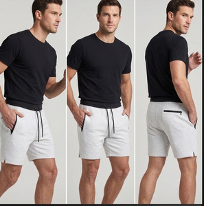 Shorts de sport décontractés pour hommes, personnalisables, avec cordon de serrage, respirants, en coton/polyester - Shorts de course et d'entraînement d'été de haute qualité - Product Image 4