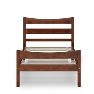 Twin Size <b>Rustic</b> Style Wooden Platform <b>Bed</b> Frame with Headboard and Footboard Handcrafted <b>Rustic</b> Furniture - Product Image 3
