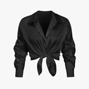 High Quality Women Office Elegant V Neck Shirts Large Size Social Shirts Breathable Cotton Silk Summer Bulk Supply - Product Image 2