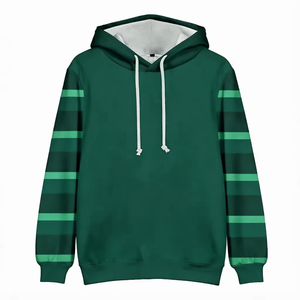 Sudadera con Capucha para Hombre, Casual, con Mangas a Rayas, Forro Polar Cálido, con Logotipo Personalizado, Gruesa, para Deportes al Aire Libre en Invierno - Product Image 1