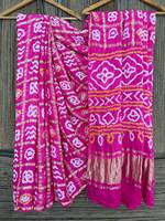 Kraliyet Mirası Saf İpek Ghatchola Bandhani Saree