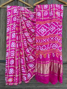 Royal Heritage Pure <b>Silk</b> Ghatchola Bandhani Saree - Product Image 2