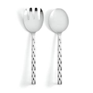 Elegantes utensilios de metal en tono plateado para servir ensaladas, diseñados para experiencias culinarias de alta gama, buffets de hotel y cocinas modernas. - Product Image 2