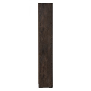 Modern <b>Laminated</b> Board Bookshelf Walnut Finish Four Tier Multi-Purpose Storage Cabinet Mixed Open Shelves for Study Room - Product Image 3