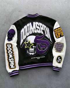 Veste universitaire en toile respirante et imperméable pour homme Rapid Sports, style vintage, avec logo personnalisé sur le devant et doublure en laine, service OEM - Product Image 4