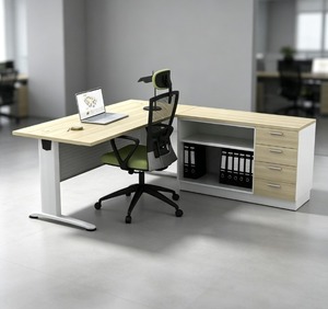 Bureau d'ordinateur exécutif moderne et durable, avec plateau en bois, design contemporain, espace de travail de 6 pieds, assemblage DIY commercial pour bureau - Product Image 4