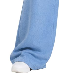 Custom <b>Light</b> Blue Women Wide Leg Sweatpants High Waist Loose Fit Casual Fleece <b>Lounge</b> Streetwear Trousers For Women Girls Wear - Product Image 3