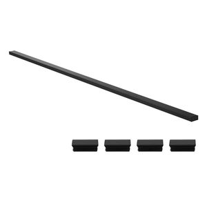 Corrimano in Acciaio Inossidabile Nero Opaco da 6,5 Piedi con Parte Superiore Rettangolare, Tappo Terminale per Scale Interne/Esterne con Design Elegante - Product Image 1