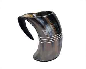Taza de cuerno vikingo hecha a mano, jarra de cerveza de cerámica rústica para cerveza, hidromiel, café, regalo único para hombres, fanáticos nórdicos, amantes medievales - Product Image 3