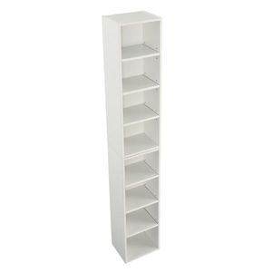 8 Tier Media Tower Rack Adjustable <b>Shelves</b> CD DVD Slim Storage Cabinet <b>Tall</b> <b>Narrow</b> Bookcase Display Bookshelf for Home Office - Product Image 4