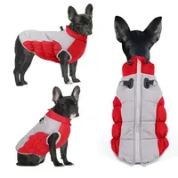Manteau d'hiver chaud et écologique pour chien, moderne, doux, en fausse fourrure et coton, uni, réglable, pour petits chiens, avec anneau de laisse, lavable en machine