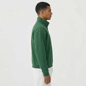 Sweat-shirt Premium Vert Forêt à Col Montant Zippé en Molleton de Coton Épais, Pull Décontracté Streetwear à Manches Longues Tendance - Product Image 3