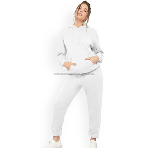 Nardon Apparel Hoodie Set Cremallera Bolsillo Crop Top Chaqueta Terciopelo Jogging Suit Velour Chándales Mujeres Conjunto de dos piezas - Product Image 4