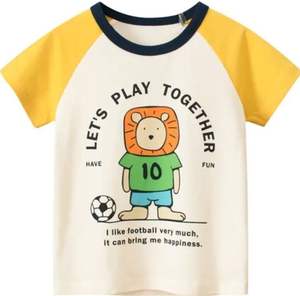 T-shirt de luxe pour garçons, design personnalisé, col rond, en jersey de coton doux, vêtements de sport pour tout-petits, t-shirt d'entraînement - Product Image 6