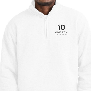 Sudadera con cremallera de 1/4 para adulto, blanca, de forro polar suave, cálida, informal, de manga larga, con capucha y cremallera, ropa personalizada al por mayor - Product Image 4