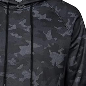Sweat-shirts à capuche camouflage noir OEM pour hommes, vêtements de sport, sweat-shirt à capuche avec cordon de serrage réglable et poche kangourou, streetwear d'hiver - Product Image 6