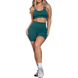 Ensemble de yoga pour femmes de haute qualité, taille plus, matière Spandex/Polyester, séchage rapide, respirant, vêtements de sport 2 pièces - Product Image 1