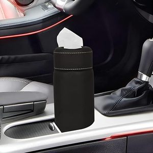 Porte-mouchoirs et distributeur de papier de luxe noir cylindrique, étanche et écologique pour la maison, le bureau et la voiture - Product Image 4