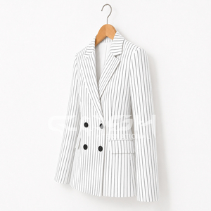 Abrigo Formal y Elegante para Mujer, Marca Cosh International, Estilo Griego, Doble Botonadura, Rayas, Impresión por Transferencia de Calor, para Hermandades y Fraternidades - Product Image 4
