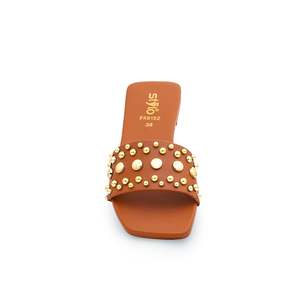 Pantoufles formelles moutarde pour femmes - Product Image 3