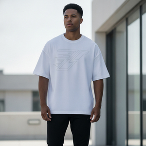 Camiseta Oversize de Estilo Moderno y Tejido Pesado, con Etiqueta Personalizada en el Cuello, para Ropa Lisa con Efecto Vintage Lavado, Larga 100% - Product Image 5