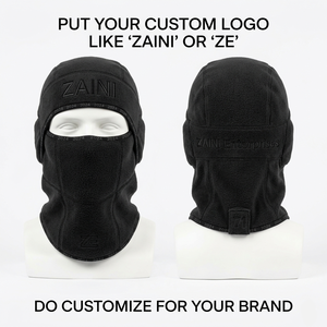 Balaclava unisexe haut de gamme 280 GSM en Spandex/Polyester, noir, multi-panneaux, masque facial d'hiver, logo en silicone imperméable, personnalisable pour le sport - Product Image 1