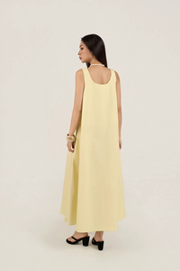 Loose New Straight Yarn Dyed Midi Regular Sleeve Waist Breathable Striped Summer 100% Cotton Casual Dresses - Product Image 4