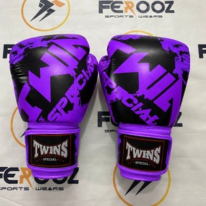 Gants de boxe Twins, dernier modèle, jaune et noir, en cuir, à lacets, respirants, équipement d'arts martiaux, entraînement pour adultes, équipement de combat - Product Image 2